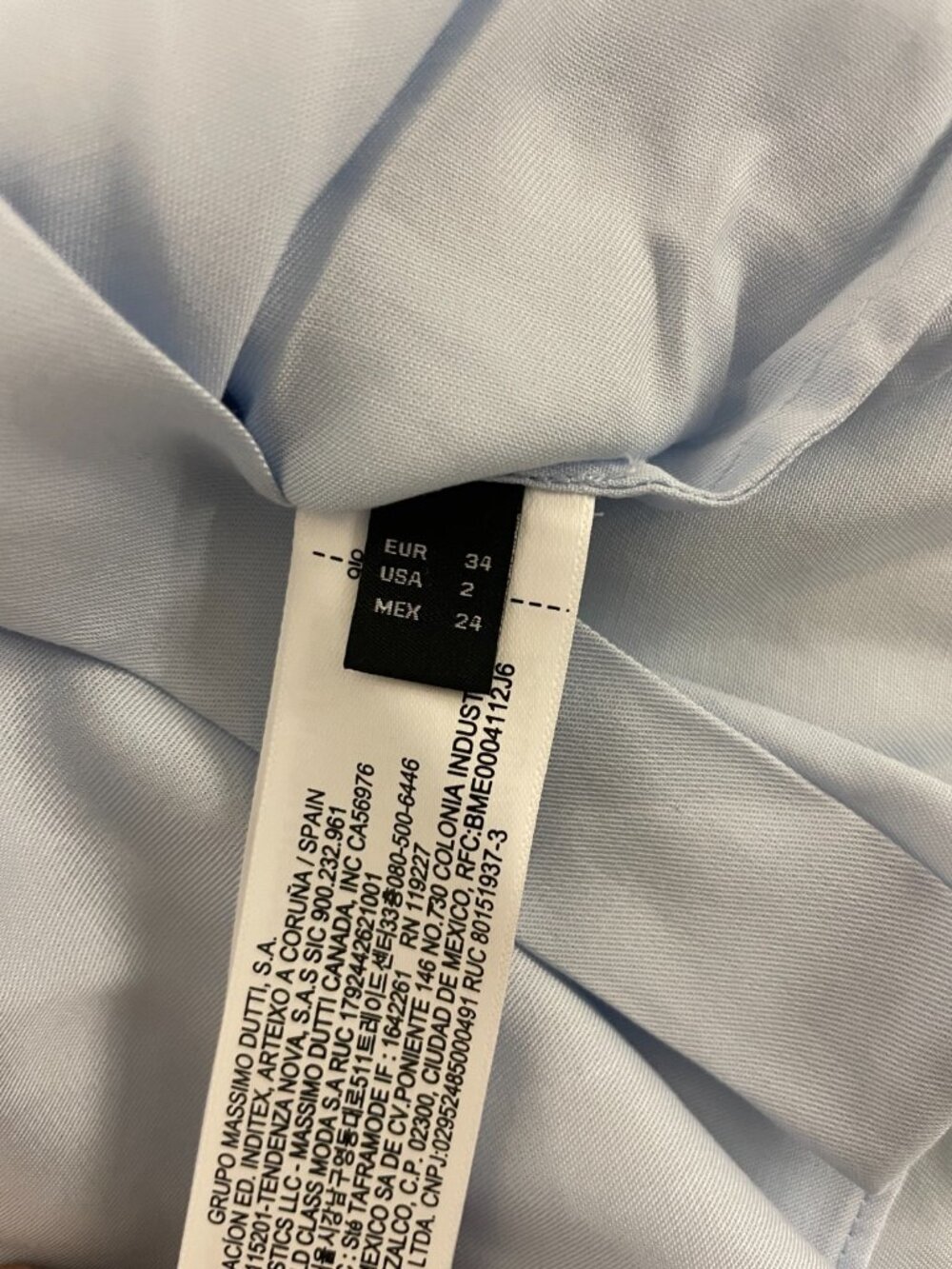 Massimo Dutti Womens Shirt Blouse EU 34 US 2 Sky Blue Button Up 5153/953 NWT - Picture 10 of 13